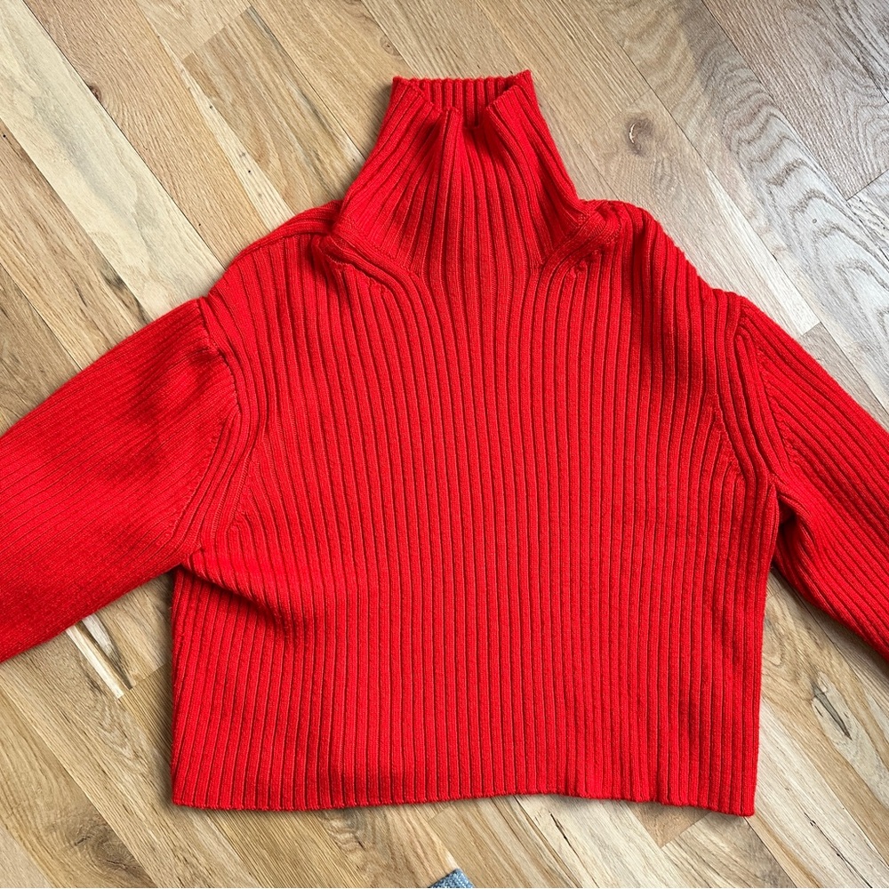 Cozy Red Ribbed Sweater